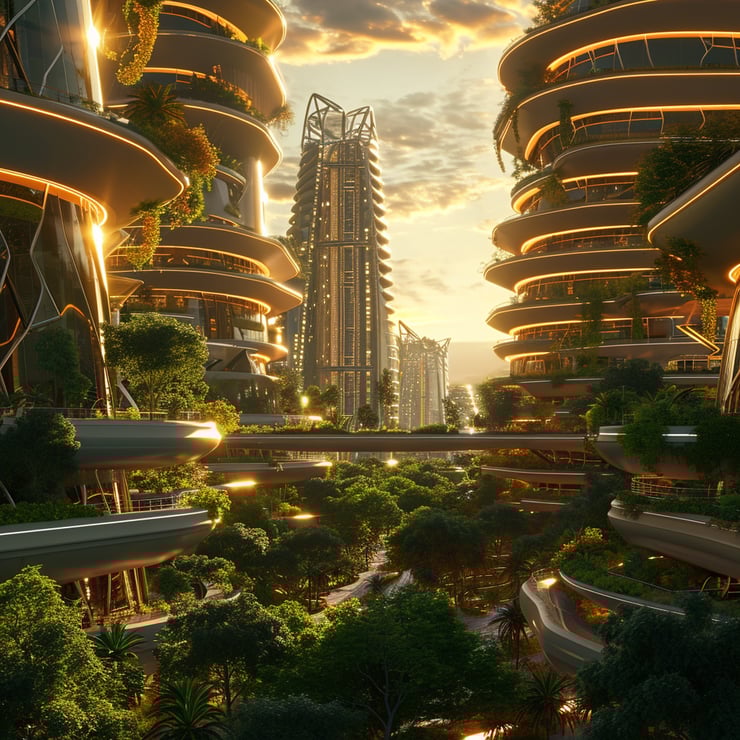 Futuristic modern eco-city