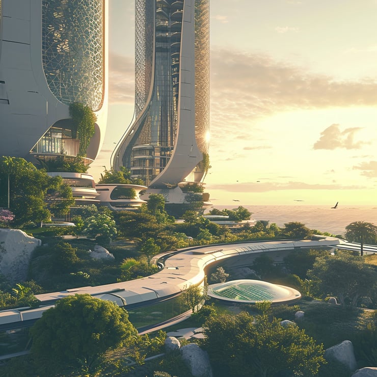 Futuristic modern eco-city