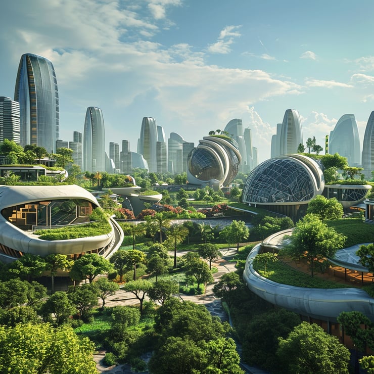 Futuristic modern eco-city