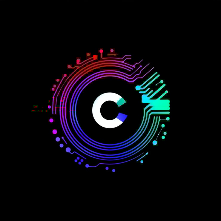 ectorized tech security logo with the letter "C" in the middle