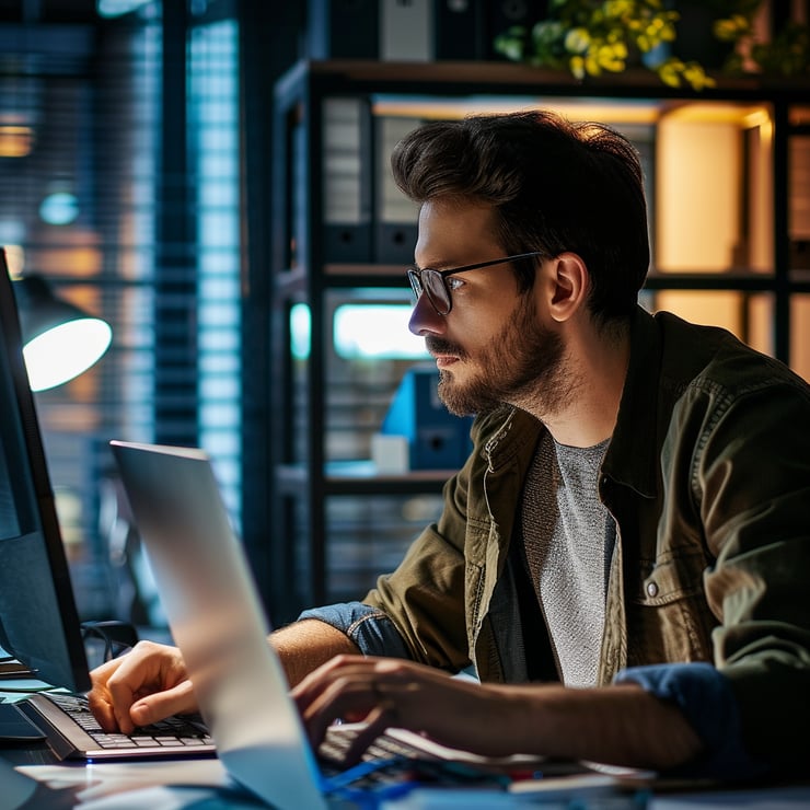 it professional working at modern office