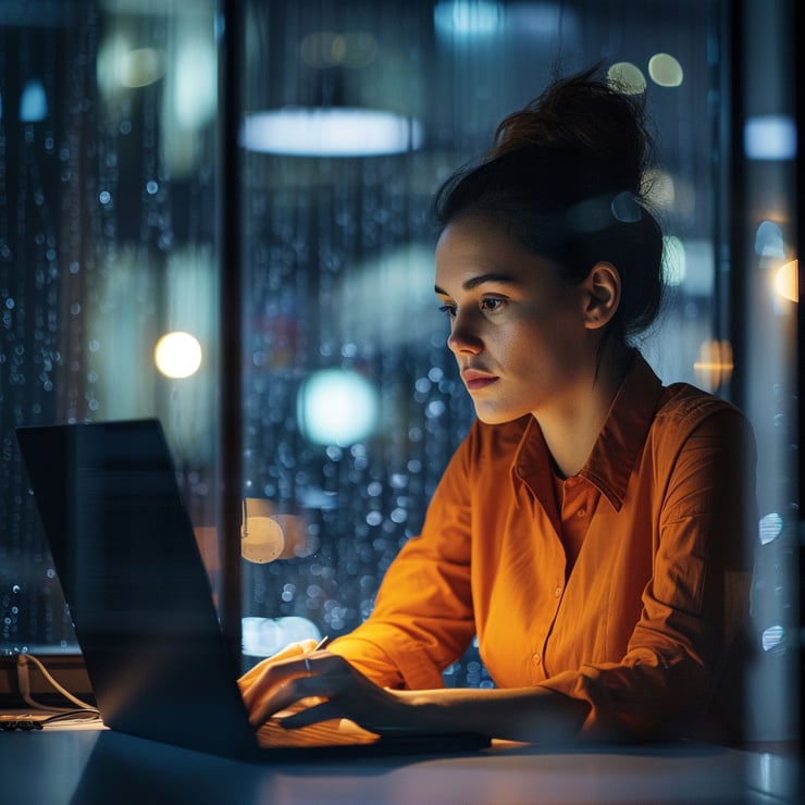 IT woman professional working at modern office
