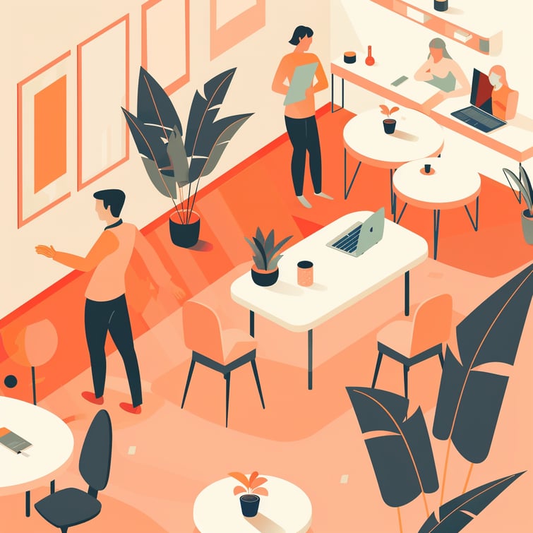 Professional vector illustration graphics poster in orange