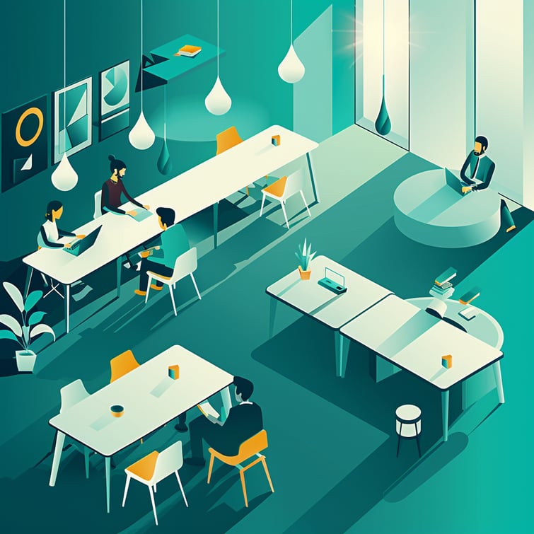 Professional vector illustration graphics poster in teal