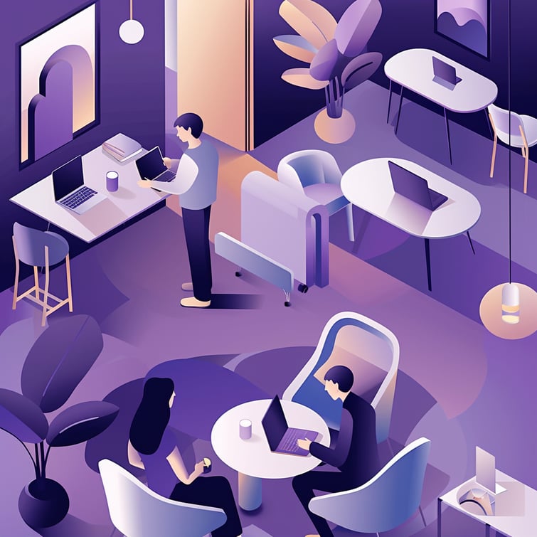 Professional vector illustration graphics poster in purple