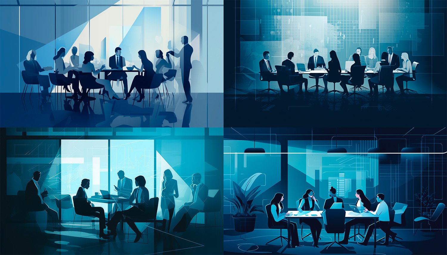Digital Flat Illustration of Group of Men and Woman