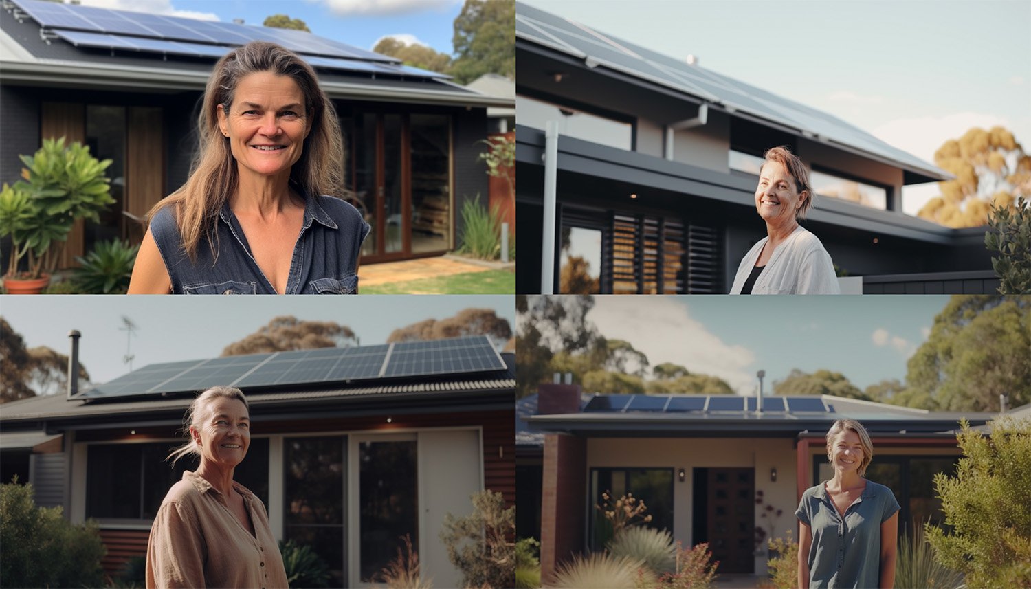 Australian Woman Standing in Front of a Modern House