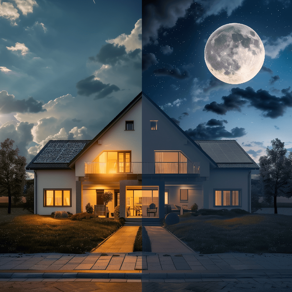 Split screen image of a home