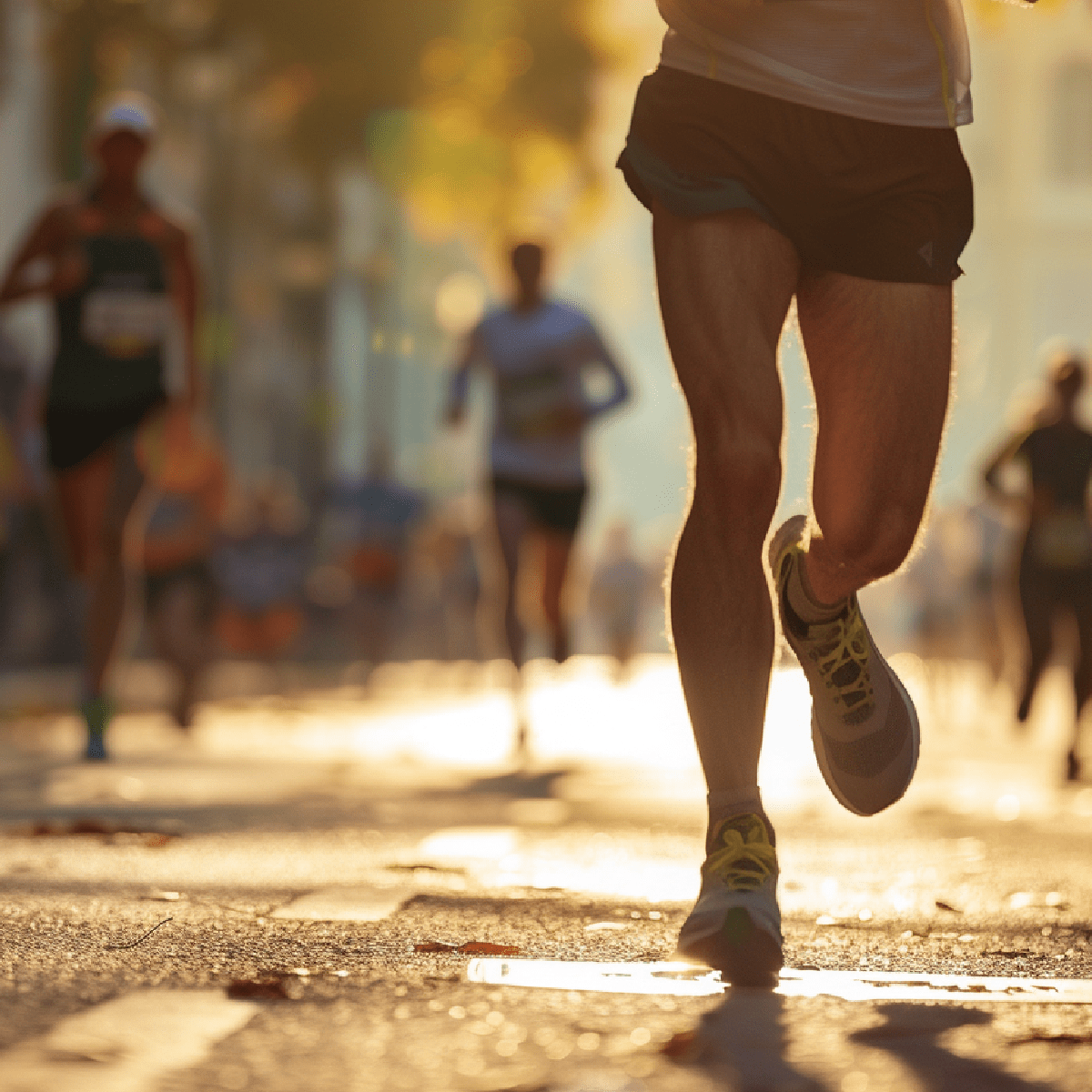 Running race in a sunny European city