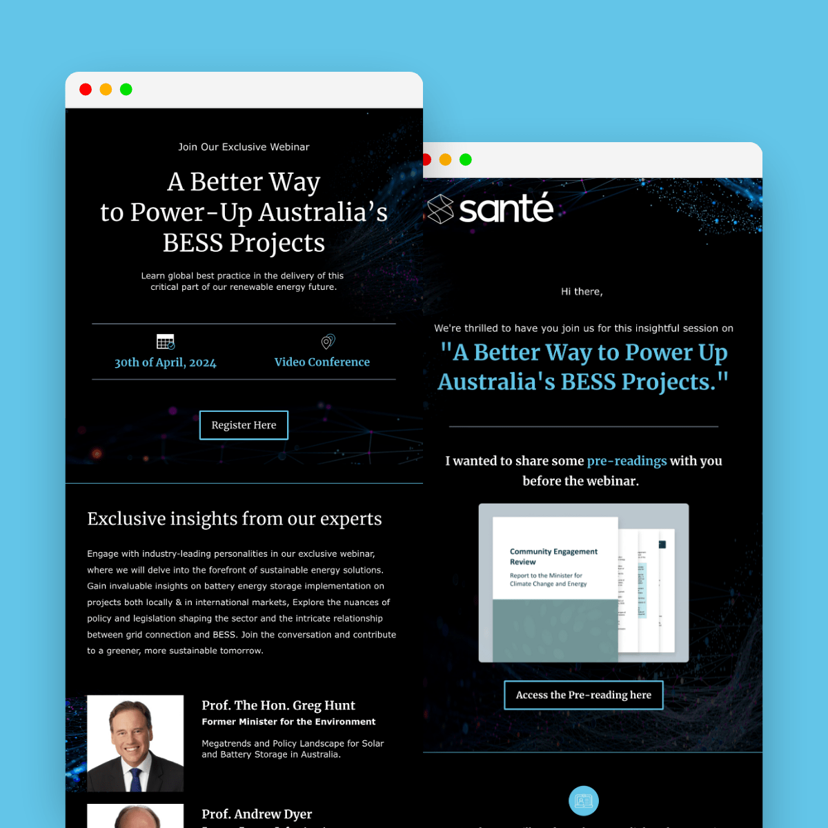 Sante email template