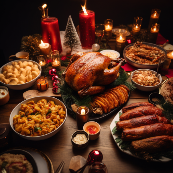Christmas Food on a Table