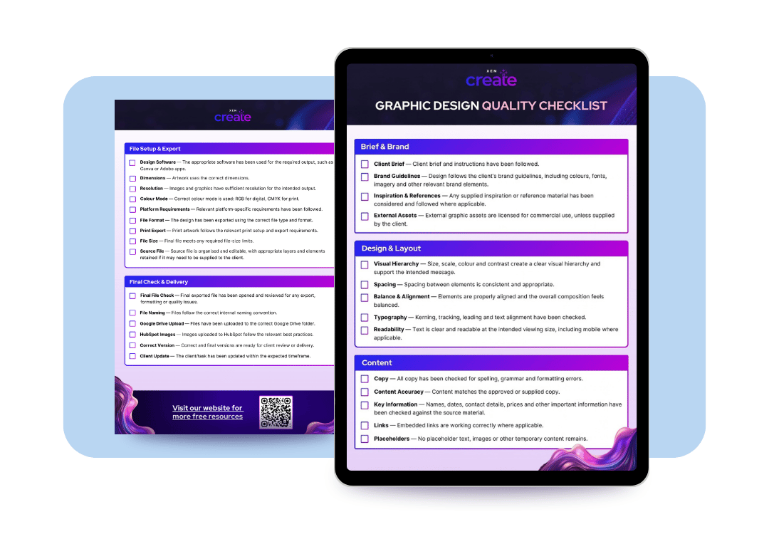 XEN Create Graphic Design Quality Checklist