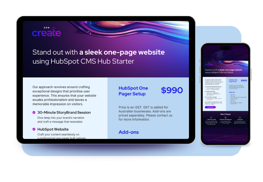 HubSpot One-Pager Setup brochure