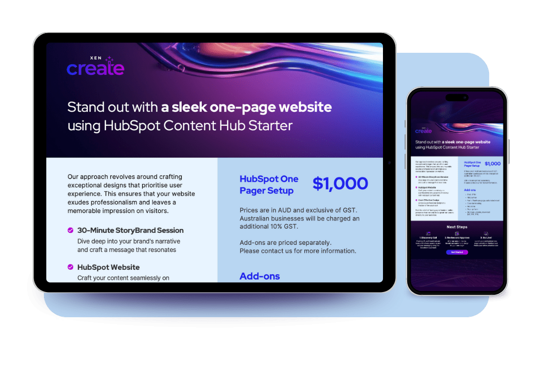 HubSpot One-Pager Setup brochure