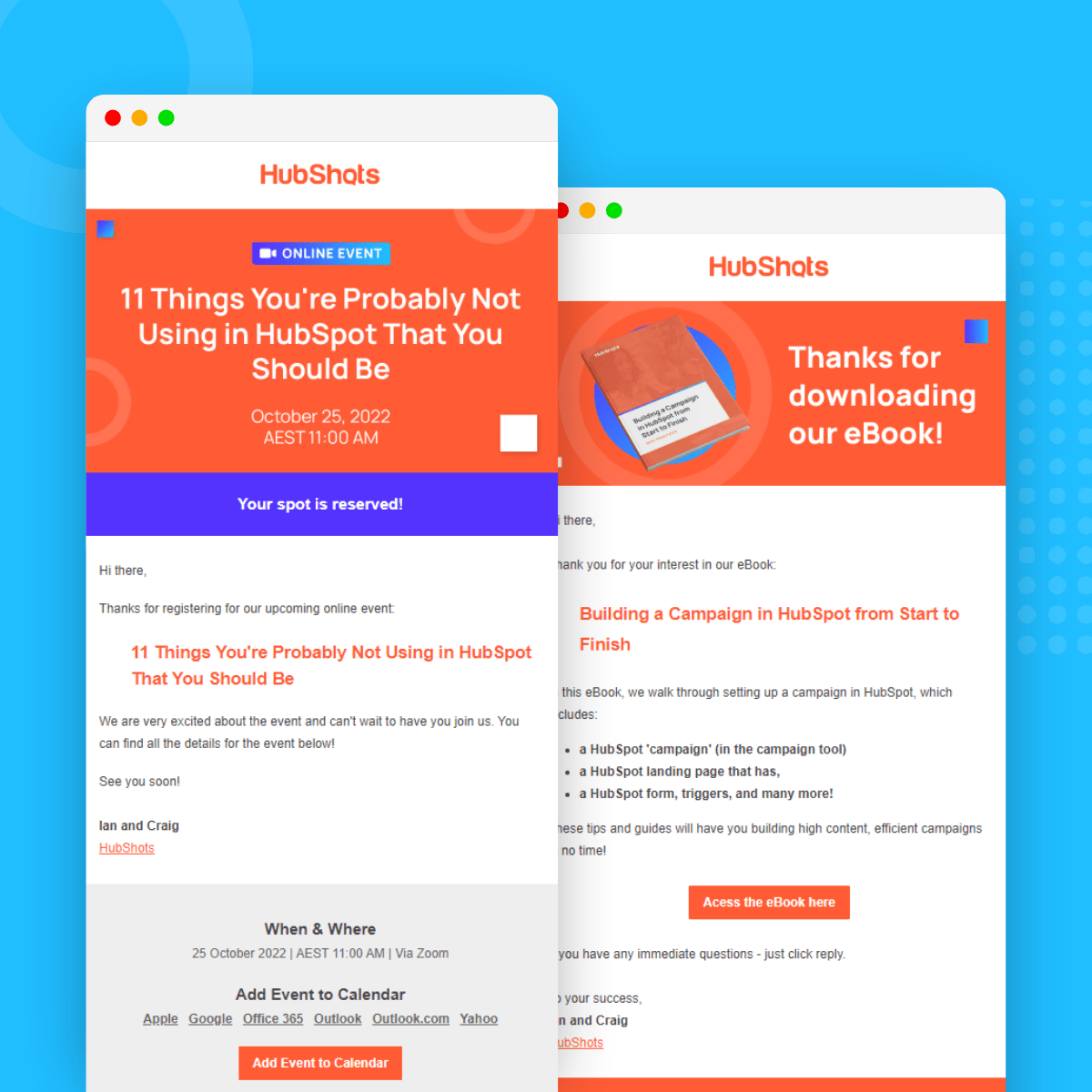 HubShots Email Template