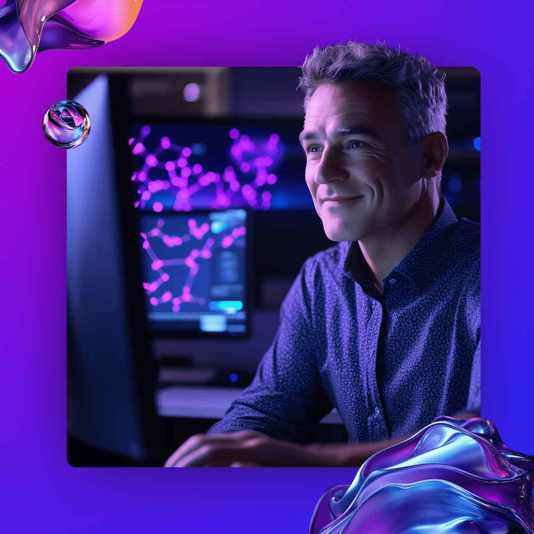 Image of a professional man on the computer