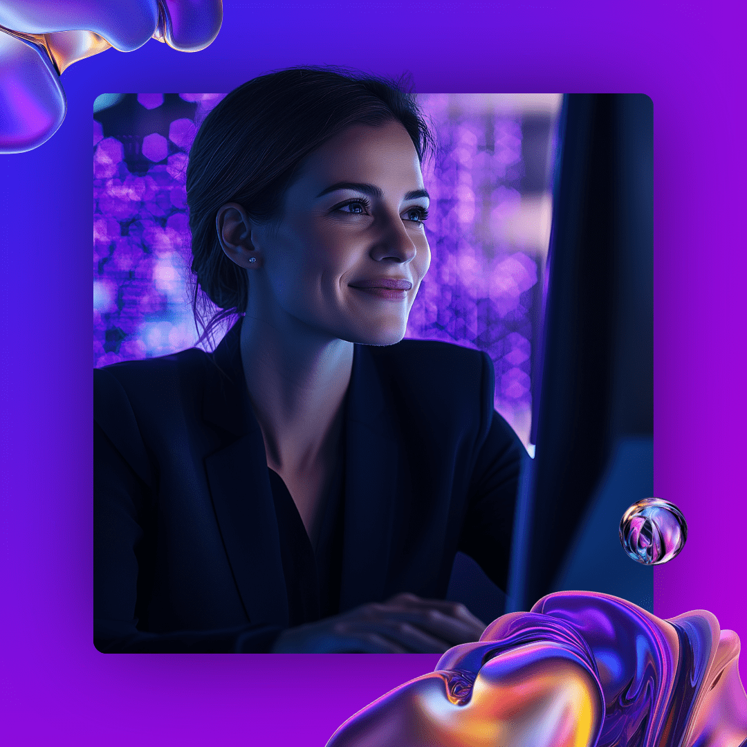 Image of a professional woman on the computer
