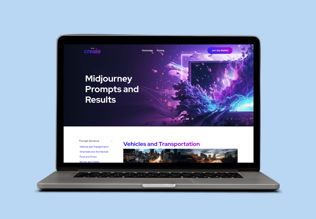 Midjourney Prompts page
